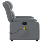 Fauteuil de massage inclinable gris similicuir – Image 6