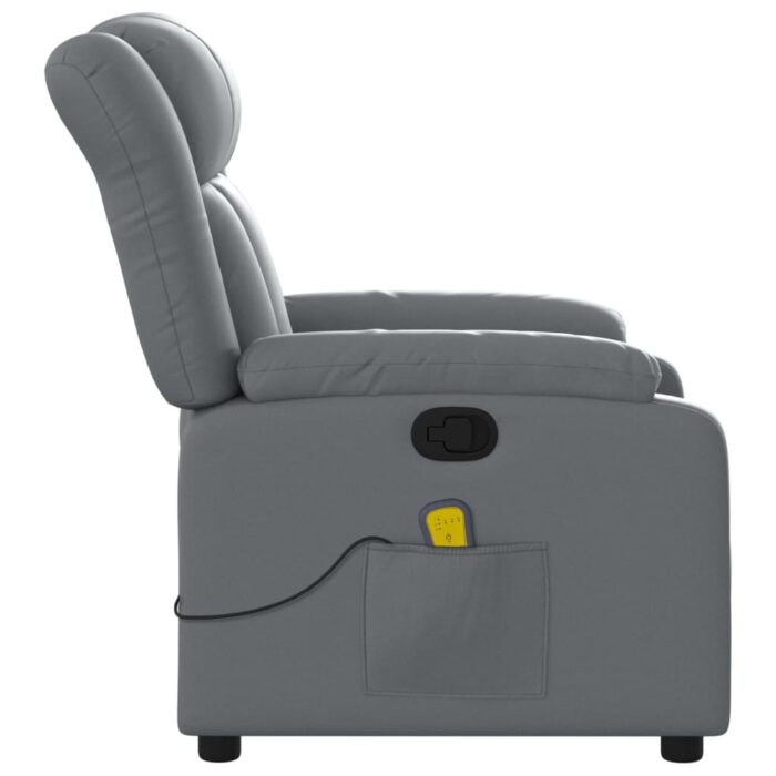 Fauteuil de massage inclinable gris similicuir – Image 6