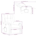 Fauteuil inclinable de massage gris clair tissu – Image 10
