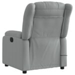 Fauteuil inclinable de massage gris clair tissu – Image 2