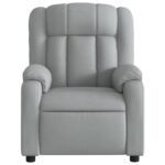 Fauteuil inclinable de massage gris clair tissu – Image 5