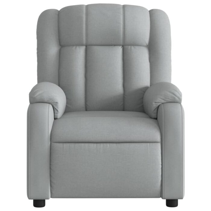 Fauteuil inclinable de massage gris clair tissu – Image 5