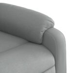 Fauteuil inclinable de massage gris clair tissu – Image 7