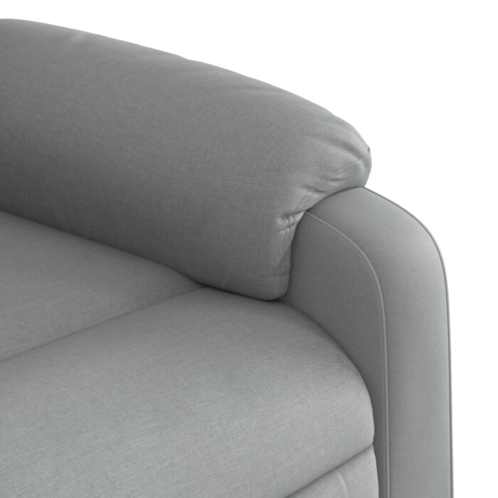 Fauteuil inclinable de massage gris clair tissu – Image 7