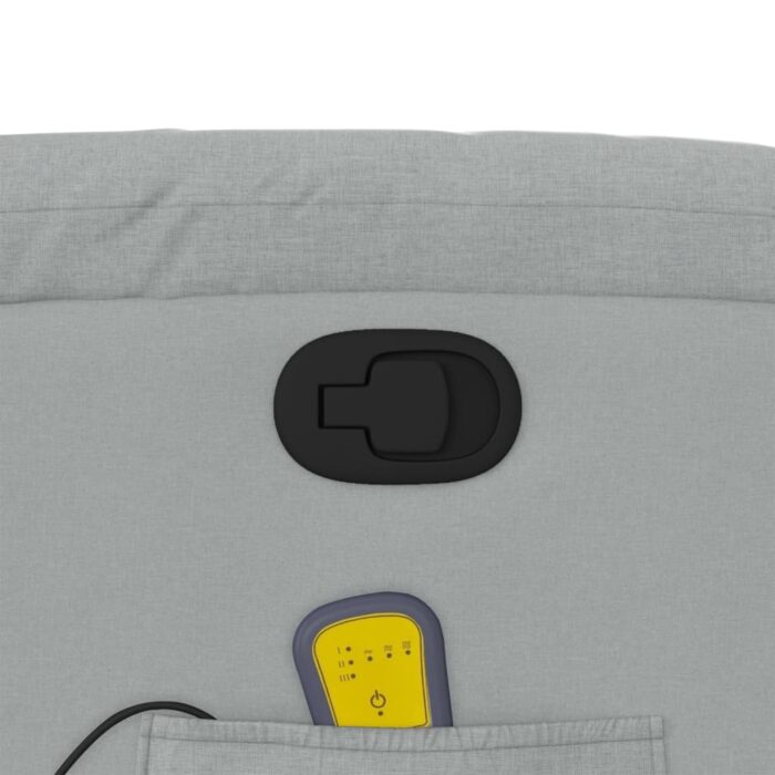 Fauteuil inclinable de massage gris clair tissu – Image 8