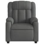 Fauteuil inclinable de massage gris foncé tissu – Image 5