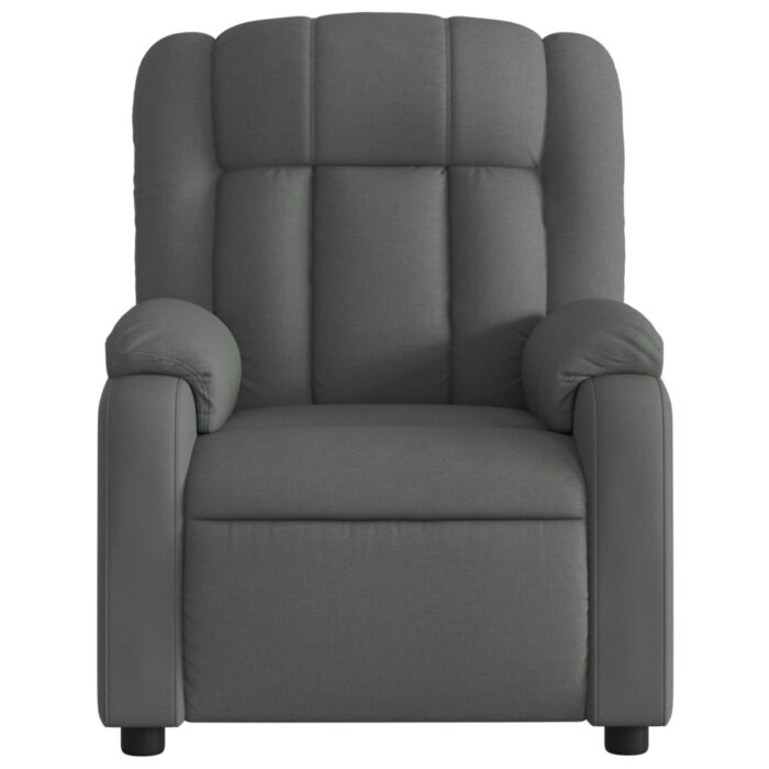 Fauteuil inclinable de massage gris foncé tissu – Image 5