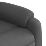 Fauteuil inclinable de massage gris foncé tissu – Image 7