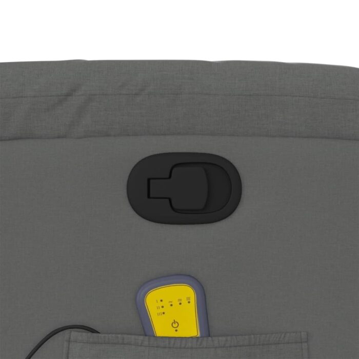 Fauteuil inclinable de massage gris foncé tissu – Image 8