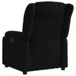Fauteuil inclinable de massage noir tissu – Image 2
