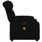 Fauteuil inclinable de massage noir tissu – Image 6