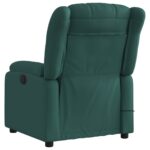 Fauteuil inclinable de massage vert foncé tissu – Image 2