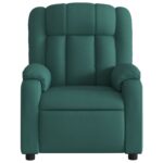 Fauteuil inclinable de massage vert foncé tissu – Image 5