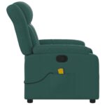 Fauteuil inclinable de massage vert foncé tissu – Image 6