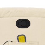 Fauteuil inclinable de massage crème tissu – Image 8