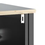 Meubles de salle de bain 3 pcs BERG noir bois de pin massif – Image 4