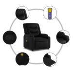 Fauteuil de massage inclinable noir similicuir – Image 4
