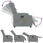 Fauteuil inclinable de massage en tissu gris clair – Image 3