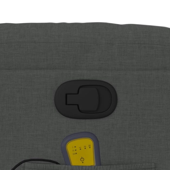 Fauteuil de massage inclinable gris foncé tissu – Image 8