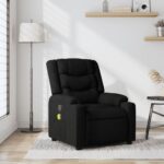 Fauteuil de massage inclinable noir tissu