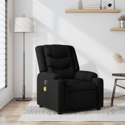 Fauteuil de massage inclinable noir tissu