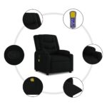 Fauteuil de massage inclinable noir tissu – Image 4