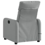 Fauteuil inclinable de massage en tissu gris clair – Image 2