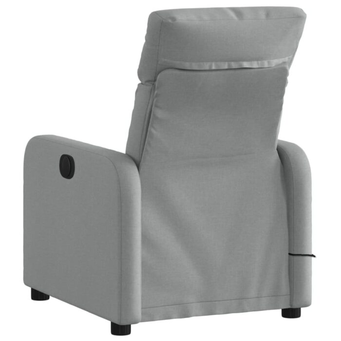 Fauteuil inclinable de massage en tissu gris clair – Image 2