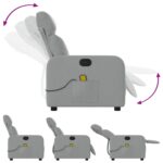 Fauteuil inclinable de massage en tissu gris clair – Image 3