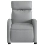 Fauteuil inclinable de massage en tissu gris clair – Image 5