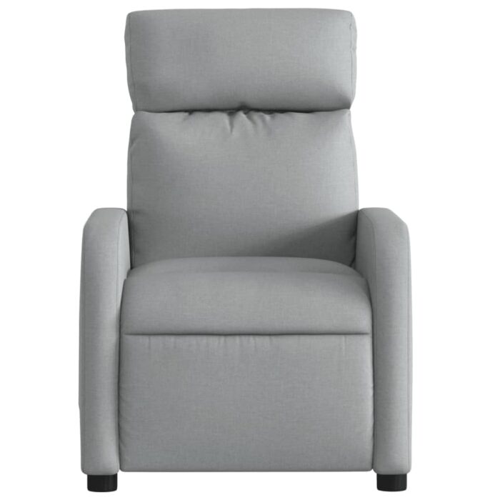 Fauteuil inclinable de massage en tissu gris clair – Image 5