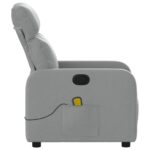Fauteuil inclinable de massage en tissu gris clair – Image 6