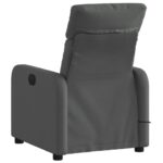 Fauteuil inclinable de massage en tissu gris foncé – Image 2