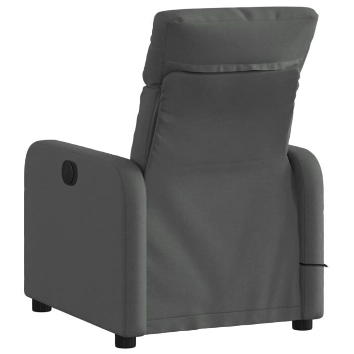 Fauteuil inclinable de massage en tissu gris foncé – Image 2