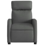 Fauteuil inclinable de massage en tissu gris foncé – Image 5