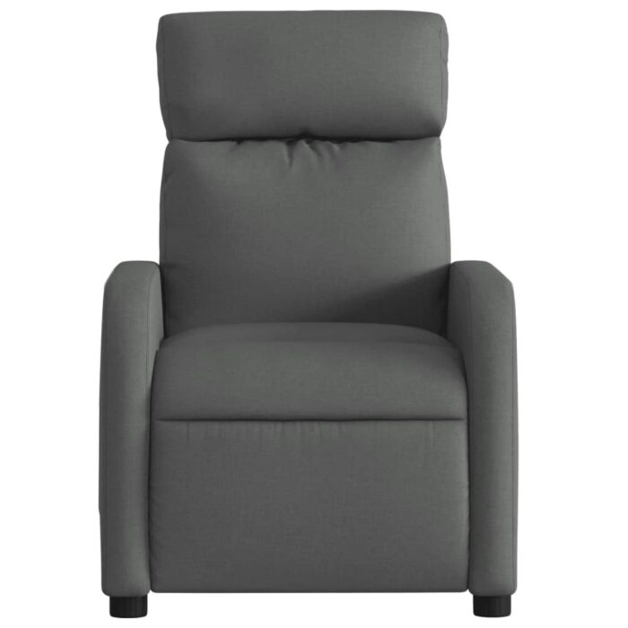 Fauteuil inclinable de massage en tissu gris foncé – Image 5