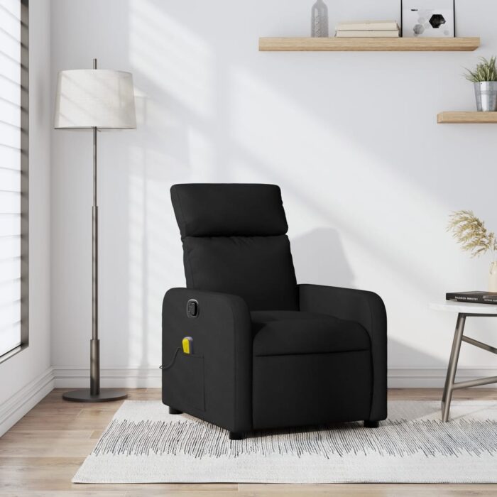 Fauteuil inclinable de massage en tissu noir – Image 1
