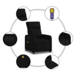Fauteuil inclinable de massage en tissu noir – Image 4