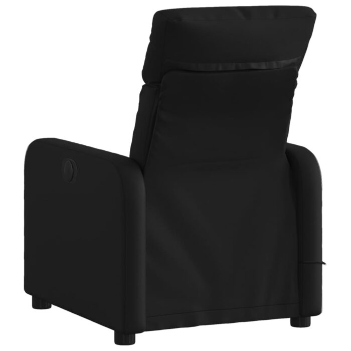 Fauteuil inclinable massant en similicuir noir – Image 2
