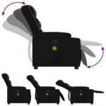 Fauteuil de massage inclinable noir similicuir – Image 3
