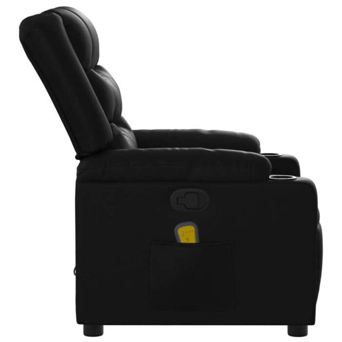 Fauteuil de massage inclinable noir similicuir – Image 6