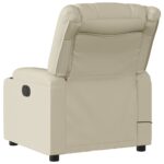 Fauteuil de massage inclinable crème similicuir – Image 2