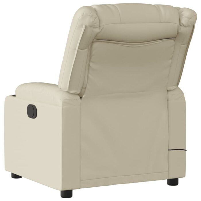 Fauteuil de massage inclinable crème similicuir – Image 2