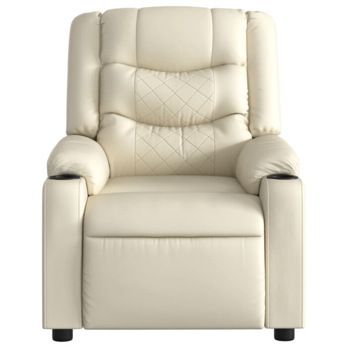 Fauteuil de massage inclinable crème similicuir – Image 5