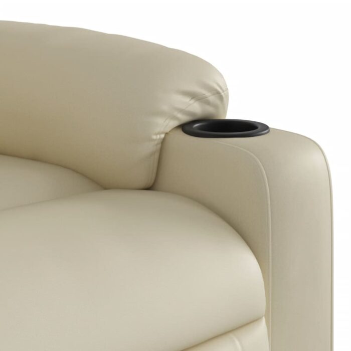 Fauteuil de massage inclinable crème similicuir – Image 7
