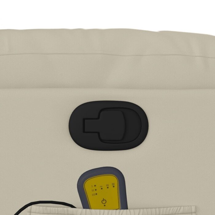 Fauteuil de massage inclinable crème similicuir – Image 8