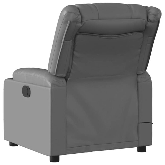 Fauteuil de massage inclinable gris similicuir – Image 2