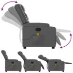 Fauteuil de massage inclinable gris similicuir – Image 3