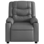Fauteuil de massage inclinable gris similicuir – Image 5