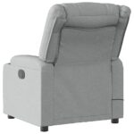 Fauteuil inclinable de massage en tissu gris clair – Image 2